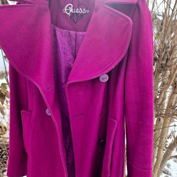 Deep Fuchsia Magenta Guess wool Coat - Picture 2 of 7